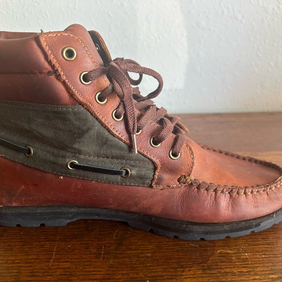 Trader Bay Brown Leather Ankle Boots Mens 9.5 D - Picture 4 of 10